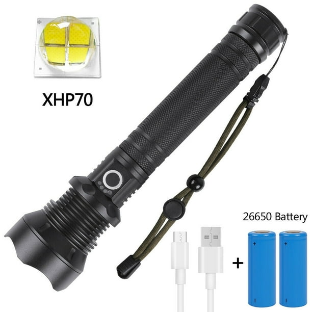 Ultra Bright 20000LM T6 LED Flashlight Zoomable 7 Modes Torch Light 18650//26650